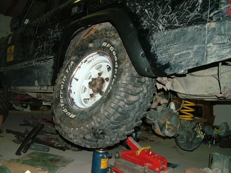 Takto sa schova 33*10.5R15 do blatnika po vyrezani a osadeni plastovych rozsirovacich lemov.